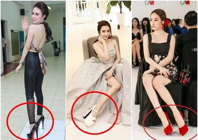 Angela Phương Trinh hiện là người sở hữu BST giày có độ cao khủng nhiều nhất showbiz Việt. Với đủ các sắc thái từ đỏ, đen đến trắng, dù 20cm hay 30cm cũng không làm khó được cô.