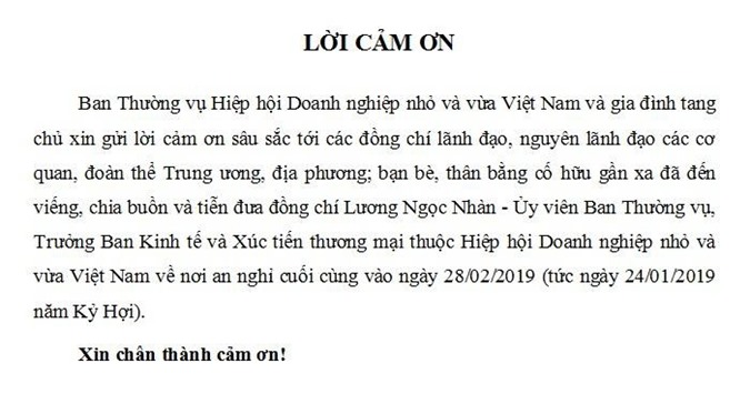 Lời cảm ơn