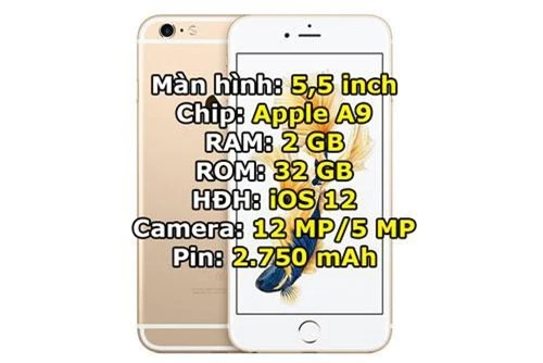 iPhone 6s Plus 32 GB giảm từ 10,99 triệu đồng xuống 9,99 triệu đồng.