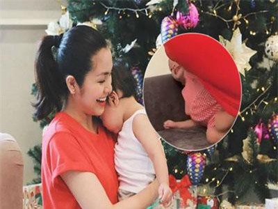 Khoảnh khắc 1 giây lộ gương mặt bầu bĩnh đáng yêu của con gái Tăng Thanh Hà