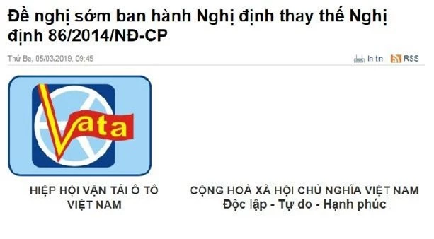 Hiệp hội Vận tải ô tô Việt Nam đề nghị sớm ban hành nghị định mới thay thế Nghị định 86. 