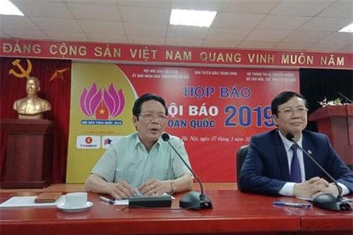 Họp báo về Hội Báo toàn quốc 2019. (Ảnh: Báo Người đưa tin)