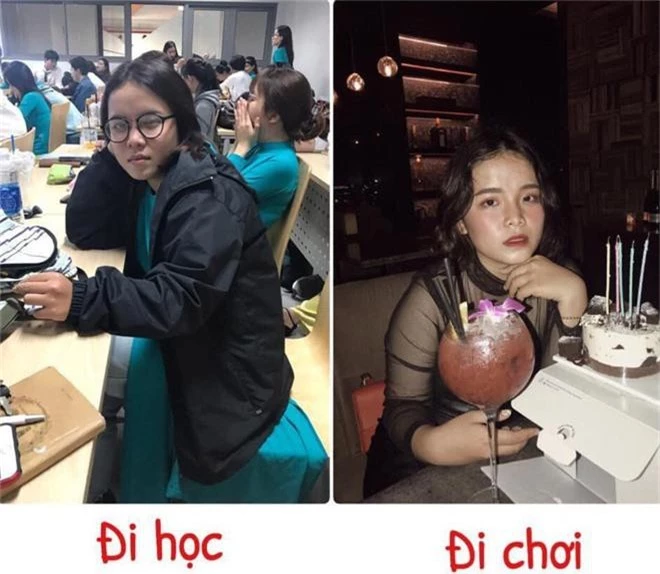 Con gái lúc đi chơi và khi đi học: Ảo thôi đừng ảo quá! - Ảnh 9.