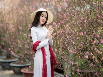 Á khôi Sinh viên duyên dáng trong tà áo dài khoe nét xuân thì