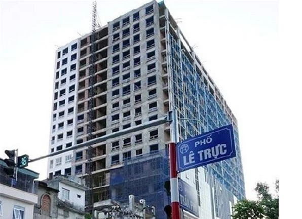 Dự án 8B Lê Trực  là 1 trong 43 trường hợp vi phạm trật tự xây dựng