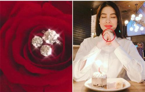 Phạm Hương khoe bộ "sính lễ cầu hôn" bằng kim cương cỡ lớn của ông xã