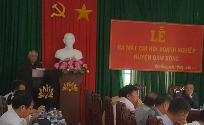 Chủ tịch Hiệp hội Doanh nghiệp tỉnh Lâm Đồng phát biểu tại lễ công bố (Ảnh: MH)