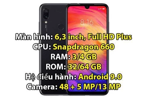 Xiaomi Redmi Note 7 (giá từ 3,99 triệu đồng).