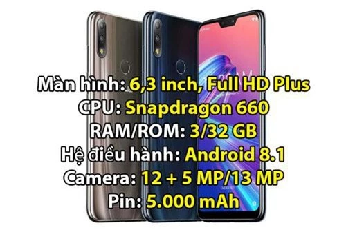 Asus ZenFone Max Pro M2 phiên bản RAM 3 GB (4,89 triệu đồng).