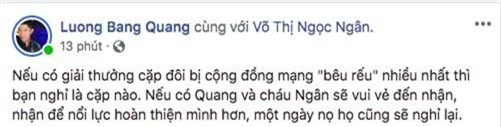 Sau khi phẫu thuật thẩm mỹ, Lương Bằng Quang lại muốn cùng cháu gái thị phi đi nhận giải thưởng chẳng mấy hay ho này - Ảnh 1.