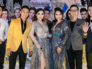 Queen Kim Trang tông suit tông nổi bật tại sự kiện cùng MC Anh Quân