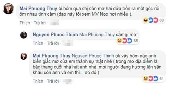 Mai Phương Thúy vừa “thủ thỉ” về giấc mơ đã được Noo Phước Thịnh nhiệt tình đáp lời.