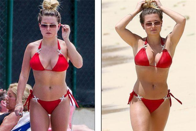 CLIP: Cựu hoa hậu Anh bốc lửa với áo tắm