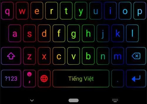Bàn phím LED RGB trên smartphone Android.