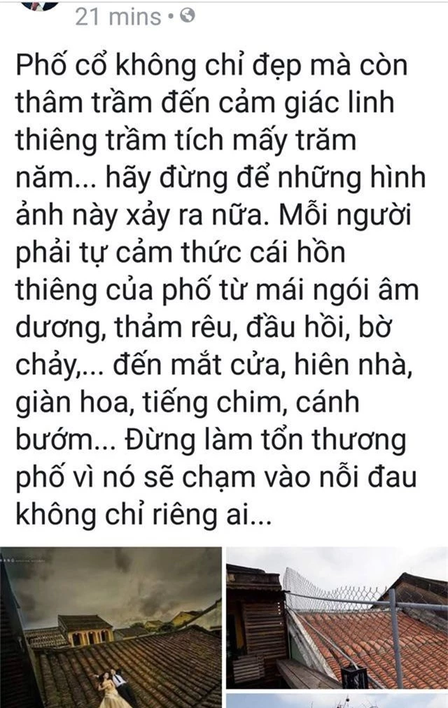 Bạn trẻ chụp ảnh cưới trên mái nhà cổ Hội An