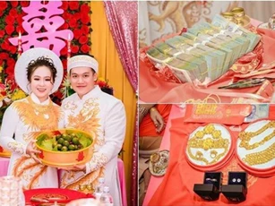 Dân mạng lại kinh ngạc với đám hỏi siêu khủng ở Kiên Giang: Cô dâu 19 tuổi, sính lễ hơn 888 triệu, 14 cây vàng
