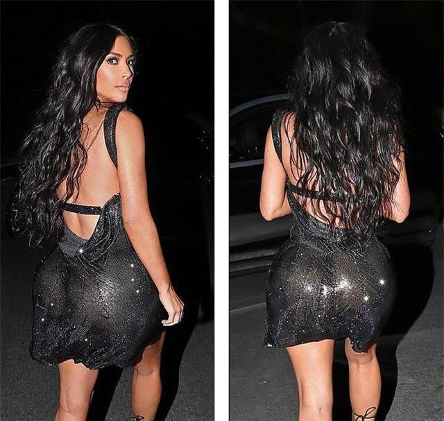 Kim Kardashian diện váy xuyên thấu "lộ" nội y