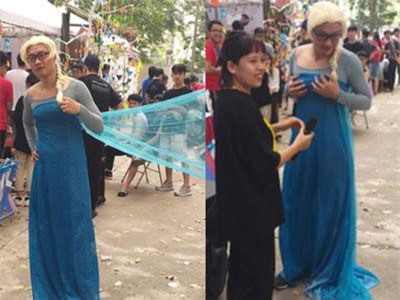 Nam sinh Bách khoa hoá thân thành Elsa vai u thịt bắp xua tan cái nóng bức 40 độ