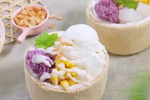 Cách làm kem xôi dừa lá cẩm ngon không thể chối từ