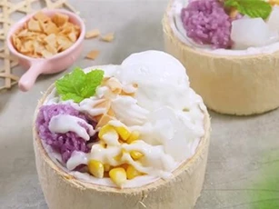 Cách làm kem xôi dừa lá cẩm ngon không thể chối từ