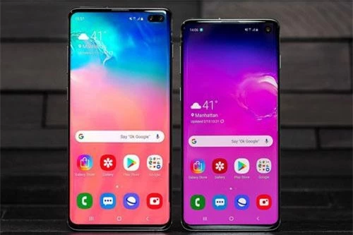 Samsung Galaxy S10 Plus và Galaxy S10 (phải).