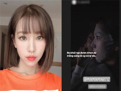 Đi xem phim cũng đắp mặt nạ luôn trong rạp, có lẽ Min chính là "truyền nhân" của Phạm Băng Băng rồi!