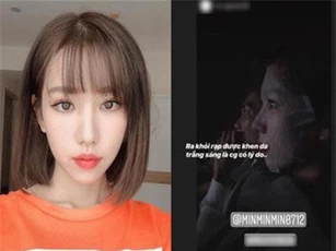 Đi xem phim cũng đắp mặt nạ luôn trong rạp, có lẽ Min chính là "truyền nhân" của Phạm Băng Băng rồi!