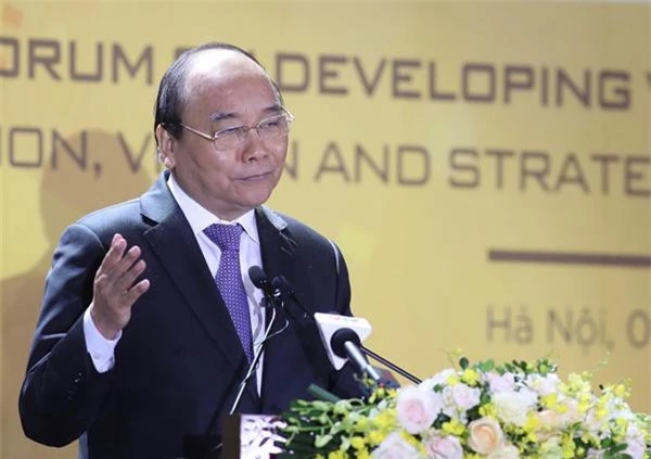 Thủ tướng Nguyễn Xuân Phúc phát biểu tại diễn đàn. 