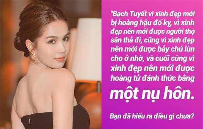 Ngọc Trinh mang nàng Bạch Tuyết ra phản pháo khi bị "ném đá" sau phát ngôn về sự xinh đẹp