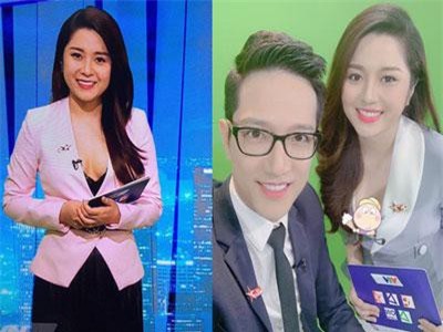 Sau sự cố lộ nội y trên sóng truyền hình, BTV Diệu Linh khéo léo dùng sticker che ngực khi chụp chung với Chí Nhân