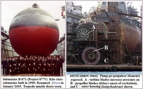 Tàu ngầm Kilo 877V Alrosa với hệ thống đẩy phản lực nước thay vì chân vịt