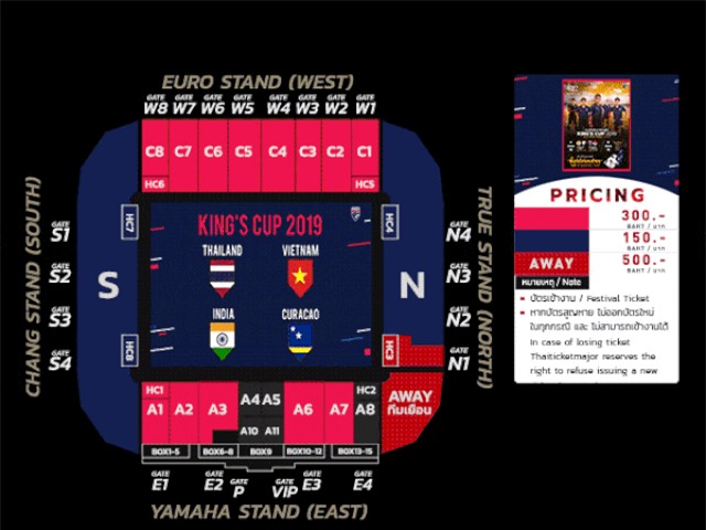 Giá vé CĐV Việt Nam xem King’s Cup đắt gấp đôi người Thái