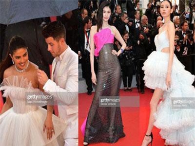 Thảm đỏ Cannes nhường spotlight cho Nick Jonas cung phụng Hoa hậu, Sui He gây sốc như "không mặc gì"