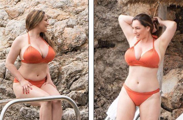 Kelly Brook diện bikini khoe dáng nảy nở