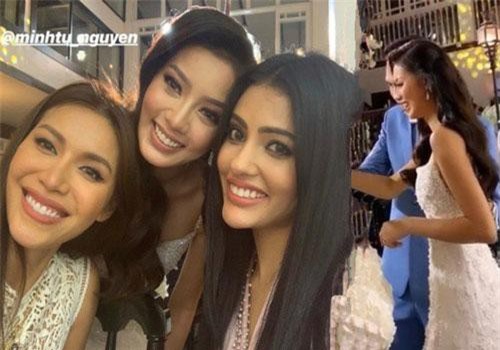 Minh Tú sang tận Philippines dự đám cưới cô bạn từng cho mượn váy dù là đối thủ tại Miss Supranational 2018