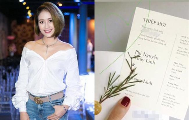 Hé lộ thiệp cưới của MC Phí Linh, hôn lễ được tổ chức ngày 14/6 tới