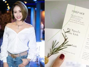 Hé lộ thiệp cưới của MC Phí Linh, hôn lễ được tổ chức ngày 14/6 tới