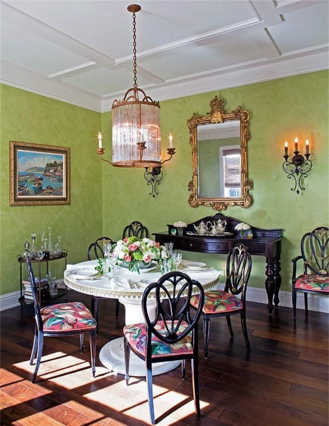Xu hướng thiết kế phòng ăn màu xanh lá cây phong cách tươi mới lại dễ chịu, hợp thời - Ảnh 10.