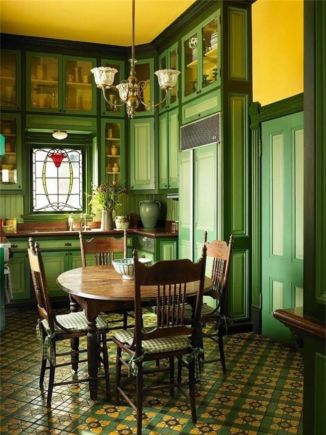 Xu hướng thiết kế phòng ăn màu xanh lá cây phong cách tươi mới lại dễ chịu, hợp thời - Ảnh 4.