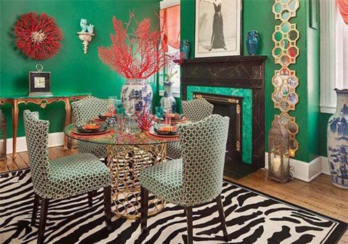 Xu hướng thiết kế phòng ăn màu xanh lá cây phong cách tươi mới