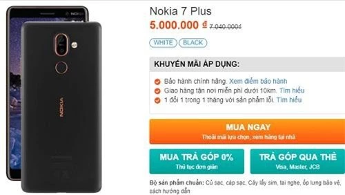 Mức giá mới của Nokia 7 Plus.