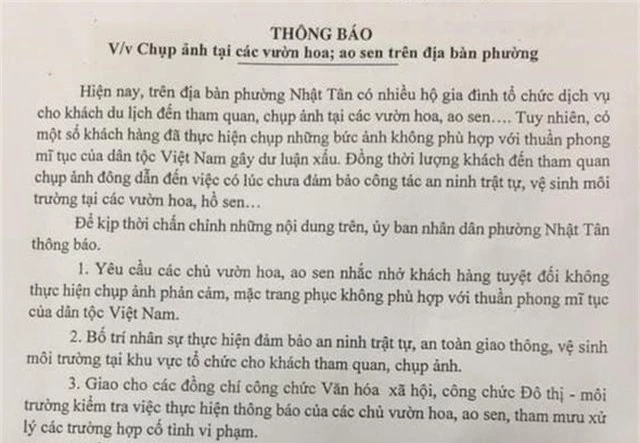 Chấn chỉnh việc ăn mặc phản cảm chụp ảnh tại các hồ sen - 2