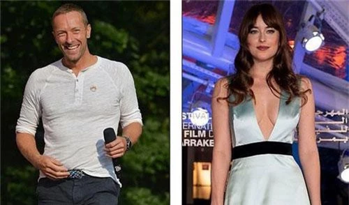 Dakota Johnson và Chris Martin.