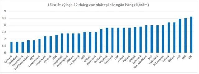 33 ngân hàng Việt, ai đang có lãi suất huy động kỳ hạn 12 tháng cao nhất? - Ảnh 1.