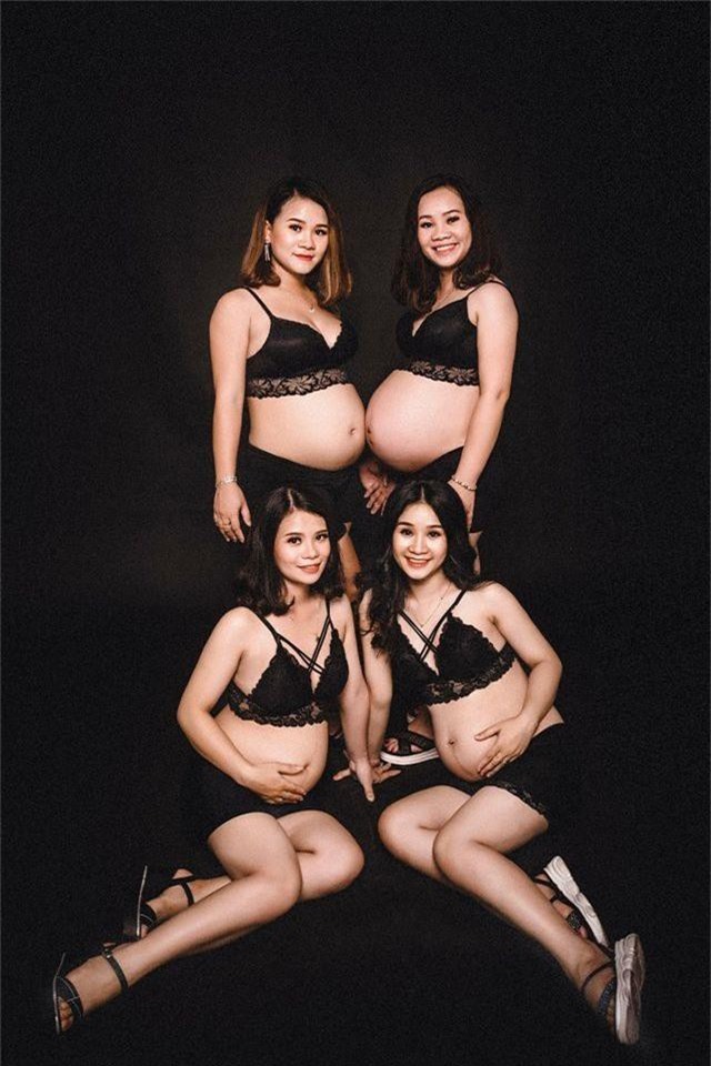 4 chị em ruột cùng mang bầu rủ nhau chụp hình kỷ niệm gây “bão” mạng - 2