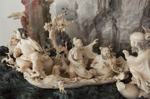 Tuyệt phẩm điêu khắc "bát tiên quá hải" độc nhất vô nhị ở Việt Nam