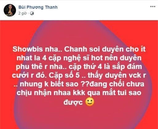 Phương Thanh tuyên bố ẩn ý chuyện tình yêu của một cặp đôi nghệ sĩ có duyên vợ chồng, nhiều "dữ liệu" hướng tới Mai Tài Phến - Mỹ Tâm  - Ảnh 1.