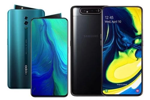 Oppo Reno và Samsung Galaxy A80 (phải).