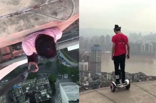 CLIP: 'Rụng rời chân tay' khi xem nam thanh niên quay video mạo hiểm trên nóc nhà cao tầng