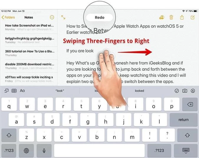 Cách sử dụng tính năng Undo, Redo trên iOS 13 và iPadOS 13